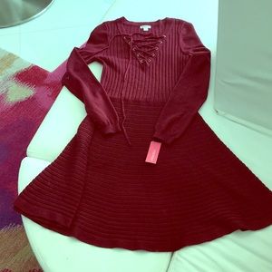 Xhilaration sweater dress burgandy M